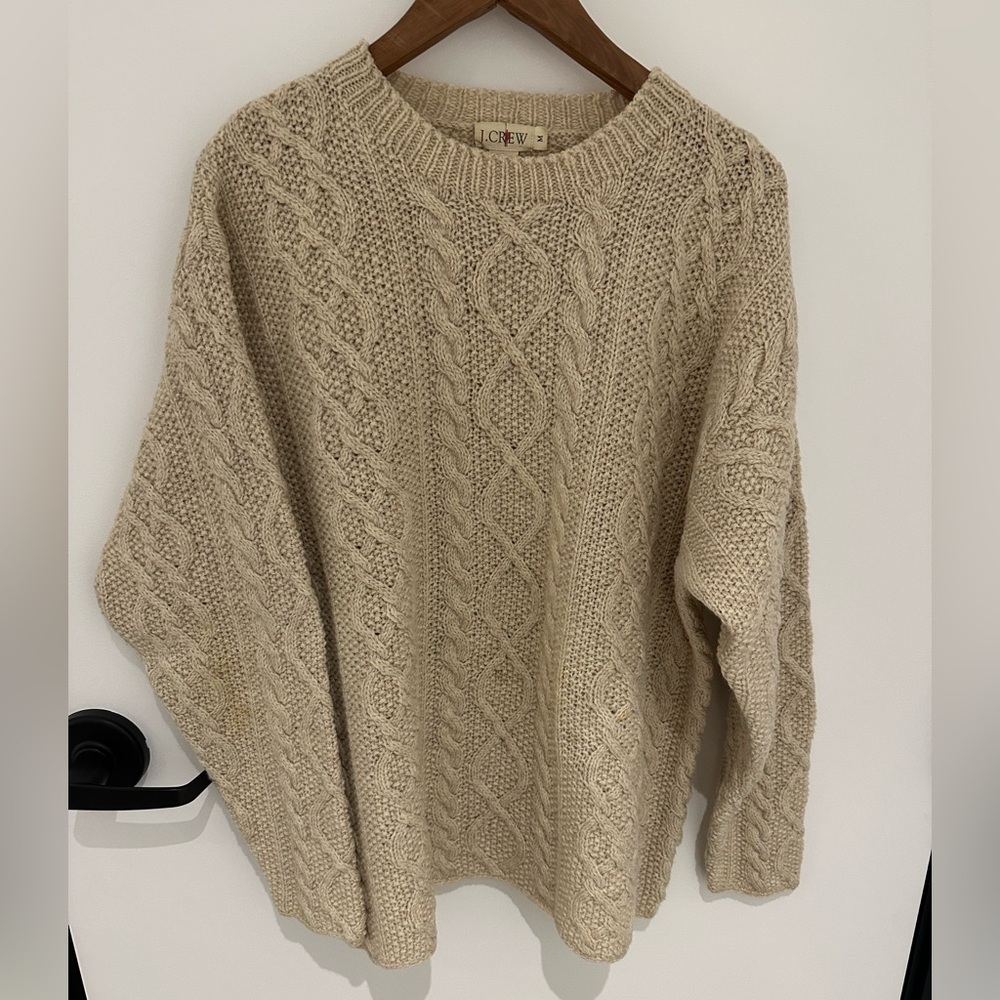 Vintage J. Crew Wool Cable Knit Fisherman’s Sweater